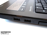 The user has to manage with a total of three USB 2.0 ports - there's no USB 3.0 port. The user has to manage with a total of three USB 2.0 ports - there's no USB 3.0 port.