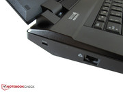 The laptop can be secured against theft via the Kensington lock.