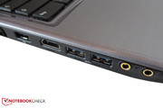 The left harbors two USB 3.0 ports.