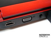 HDMI and VGA ports are on the back edge along with the power socket