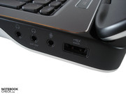 One of the four USB ports supports eSATA. One of the four USB ports supports eSATA.