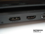Display port and HDMI on the left