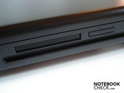 The slot-in drive is very chic but can be obstructed by Expresscards The slot-in drive is very chic but can be obstructed by Expresscards
