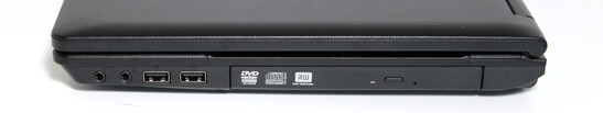 Right side: Headphones, Microphone, 2x USB, DVD burner Right side: Headphones, Microphone, 2x USB, DVD burner