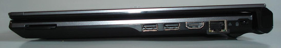 Right side: 5-in-1 cardreader, 2x USB, HDMI, RJ45 gigabit LAN, Kensington Lock