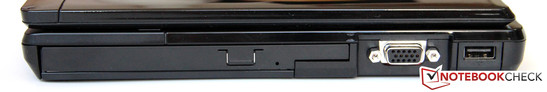 Right: DVD burner, VGA, USB 2.0