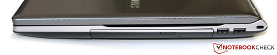 right: DVD-Drive, 2x USB 2.0, Kensington Lock right: DVD-Drive, 2x USB 2.0, Kensington Lock