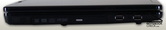 Left Side: HD-DVD Drive, 2x USB 2.0