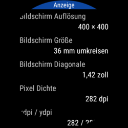 The AMOLED panel has a resolution of 400x400 pixels