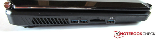 Left: 2x USB 3.0, card reader, USB 3.0