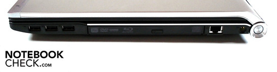 Right: 3 x USB, optical drive, RJ-45 gigabit LAN, power Right: 3 x USB, optical drive, RJ-45 gigabit LAN, power