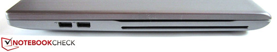 Right: 2 USB 2.0 ports, optical drive