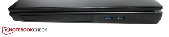 Right side: Blu-ray burner, 2x USB 3.0