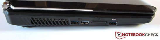 Left: 2x USB 3.0, card reader, USB 3.0