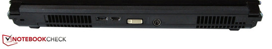 Back: Kensington Lock, eSATA / USB 2.0, HDMI, DVI, DC-in Back: Kensington Lock, eSATA / USB 2.0, HDMI, DVI, DC-in