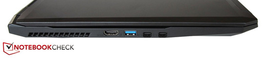 Left side: HDMI, USB 3.0, 2x Mini DisplayPort