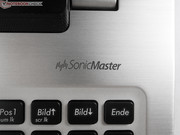 The speakers are powered by SonicMaster. Their sound is acceptable for laptop speakers though they audibly lack sound volume and bass.