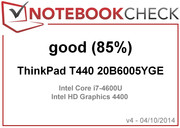 In Review: Lenovo Thinkpad T440 (20B6005YGE), courtesy of: notebooksandmore.de