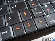 The arrow keys are also marked red.
