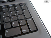 A dedicated number pad is standard in 17 inch devices. A dedicated number pad is standard in 17 inch devices.