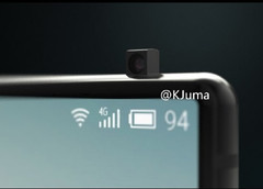 There is no more space for the front camera on the Meizu Pro 7 so it slides out at the top.