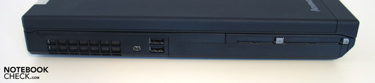 Left side: PC Card, ExpressCard, 2x USB, Firewire