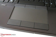 The lightly rubber coated touchpad has an agreeable width.