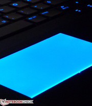 The touchpad light is almost too much