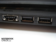eSATA/USB combo and 2x USB 2.0 on the left side eSATA/USB combo and 2x USB 2.0 on the left side