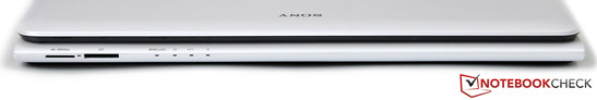 Front: card reader (MS Pro Duo, SD) Front: card reader (MS Pro Duo, SD)