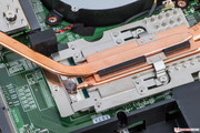 Heat pipes cool the CPU.