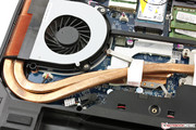Heat pipes to dissipate the heat from the CPU and GPU.
