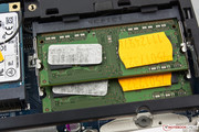 Two memory slots with up to 16 GB RAM.