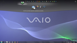 The dock in the upper border of the screen contains useful functions The dock in the upper border of the screen contains useful functions