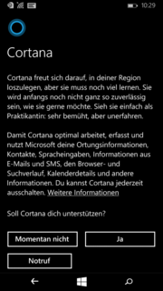 Cortana is now also available in German.