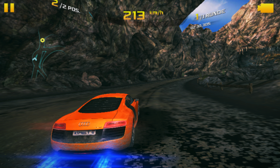 Not completely smooth, even with low details and in the lowest resolution: "Asphalt 8: Airborne".