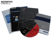 Asus has included several info booklets and a driver and tools DVD with the G73SW.