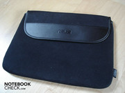 This travel case, which is included, is made from a very soft material and is well finished.