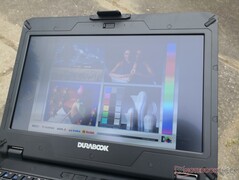 Outdoors on a cloudy day