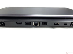 Back: HDMI 2.0, USB-A 3.2 Gen 2, Gigabit Ethernet, USB-A 3.2 Gen 2, power, slot for a lock