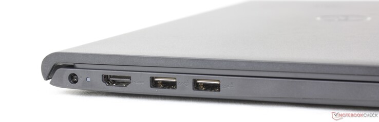 Left: AC adapter, HDMI 1.4, 2x USB-A 3.2