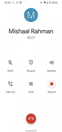 Call record button in the Google Phone app. (Image Source: XDA Developers)