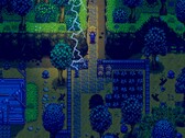 Stardew Valley Steam screenshot showing character holding a star in a thunder storm