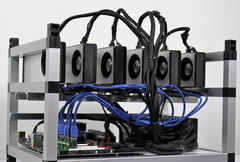 This is an Ethereum mining rig that uses 6 Nvidia GPUs to increase mining profitability. (Source: mybroadband.co.za)