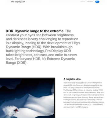 Apple's Pro Display XDR advertising in the US. (Image source: Apple)