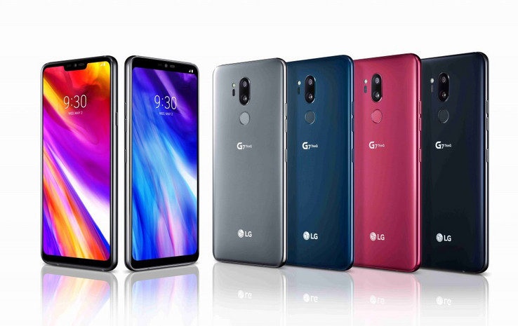 The LG G7 ThinQ comes in Platinum Grey, Aurora Black, Moroccan Blue and Raspberry Rose. (Source: LG)