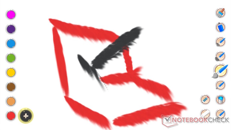 My failed attempt at drawing the Notebookcheck logo in the Coloring Book app.