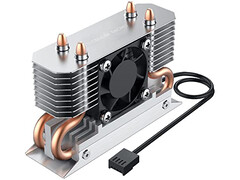 NVMe heatsink with integrated active fan (Image Source: Amazon)