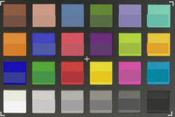 ColorChecker: reference color at the bottom of each square.