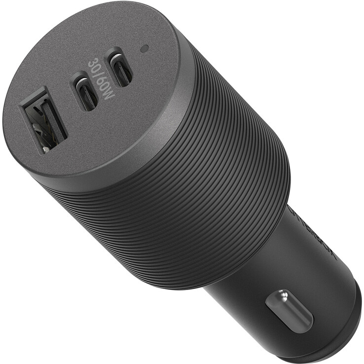 The OtterBox Premium Pro Fast Car Charger 72 W Triple Port. (Image source: OtterBox)